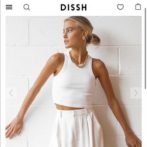 DISSH Iconic White Knit Top, Size 2